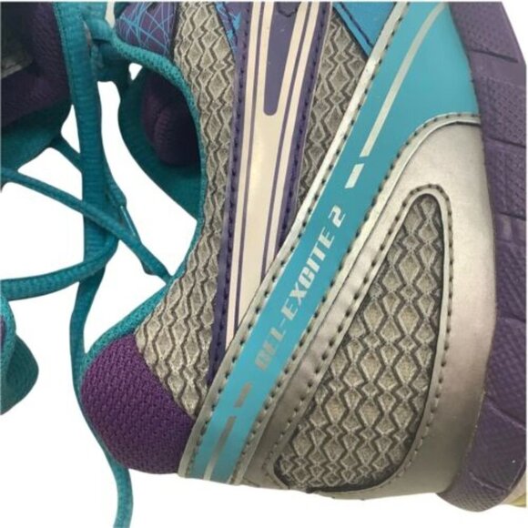 ASICS womens size 9.5 gel-Excite‎ 2 running shoe T473N aqua gray purple - Picture 8 of 9